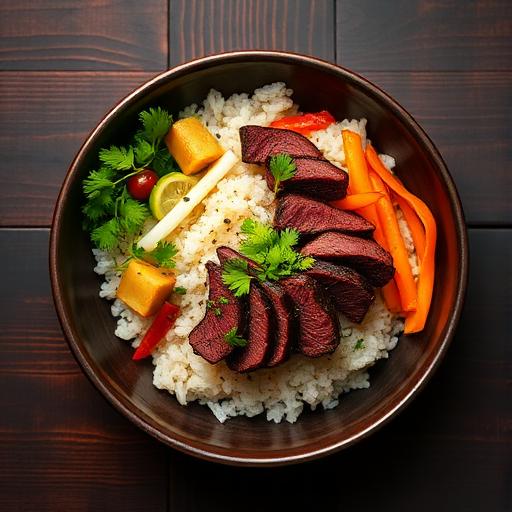 Riz au bœuf cœur de rumsteak
