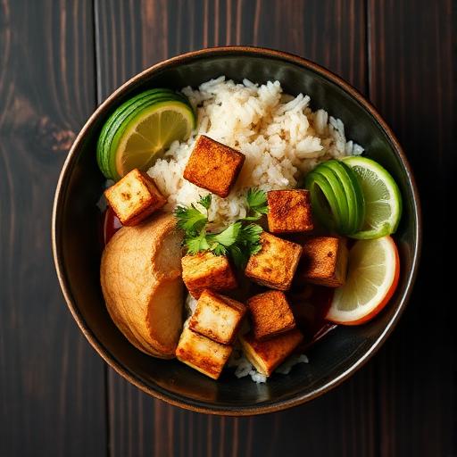Riz au tofu frit