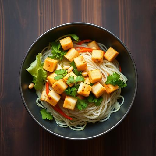 Salade tofu frit
